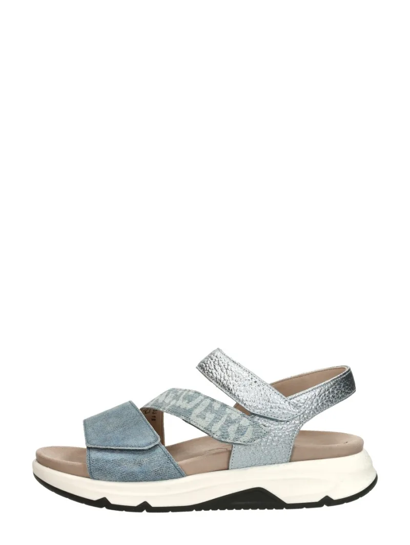 Gabor Rollingsoft, sandalen plat voor dames in blauw