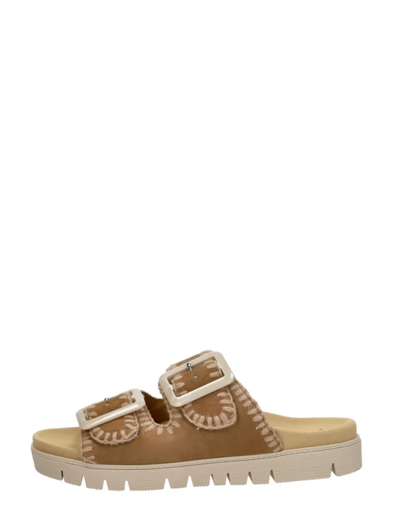 Gabor Open Teen, open slippers voor dames in beige
