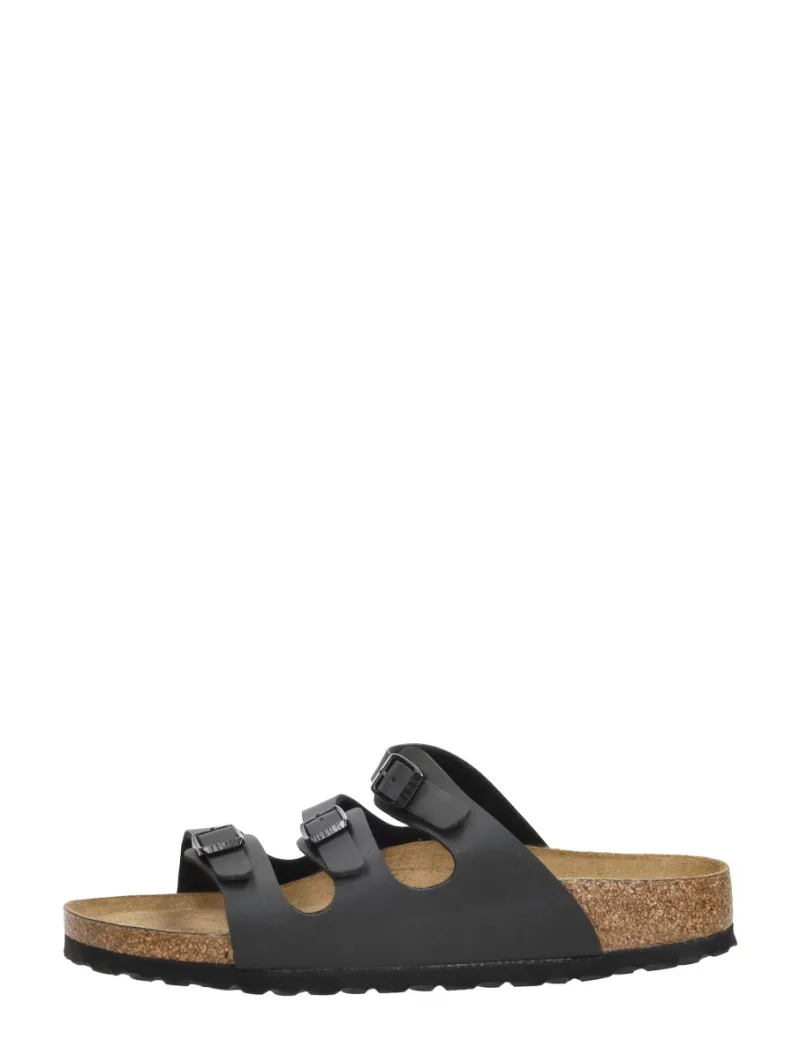 Birkenstock Florida, open slippers voor dames in zwart