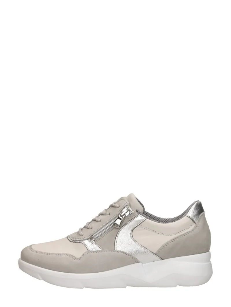 Waldläufer K-Funky licht grijs, lage veterschoenen voor dames in lichtgrijs