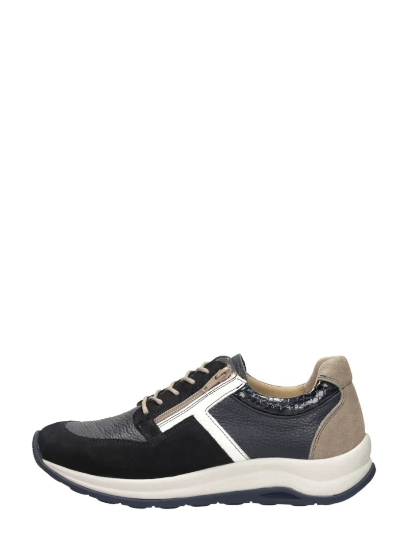 Wolky Comrie, lage veterschoenen voor dames in blauw