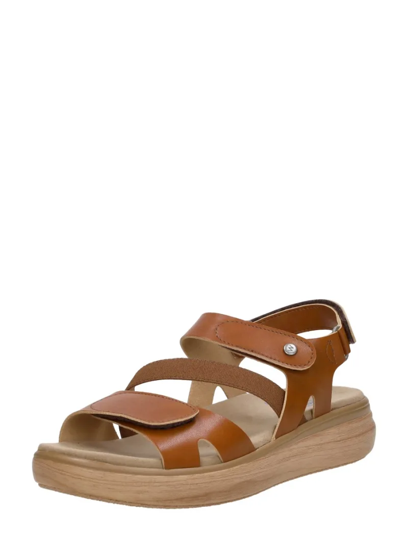 Wolky Amara, sandalen plat voor dames in cognac, foto 2 van 2