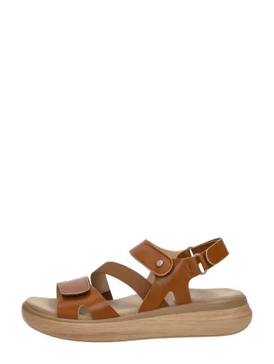 Wolky Amara, sandalen plat voor dames in cognac, foto 1 van 4