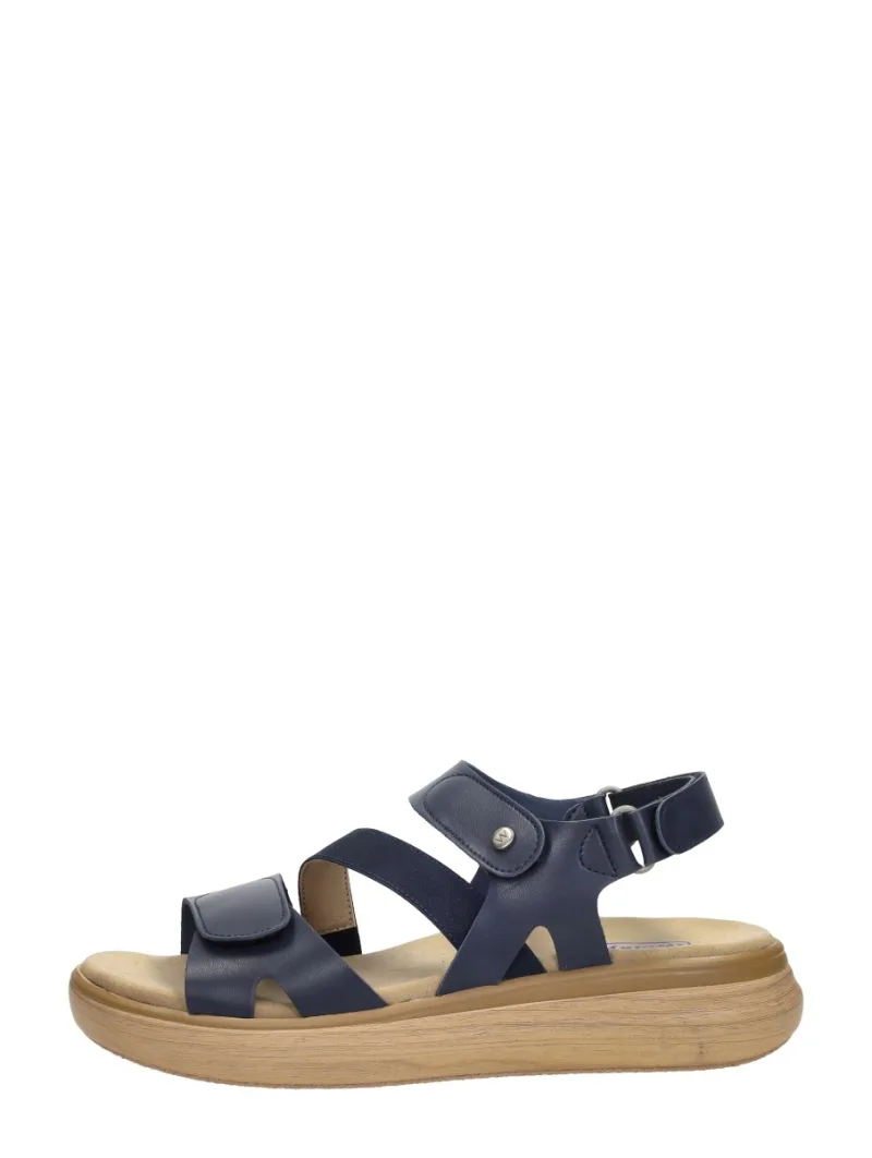 Wolky Amara, sandalen plat voor dames in blauw