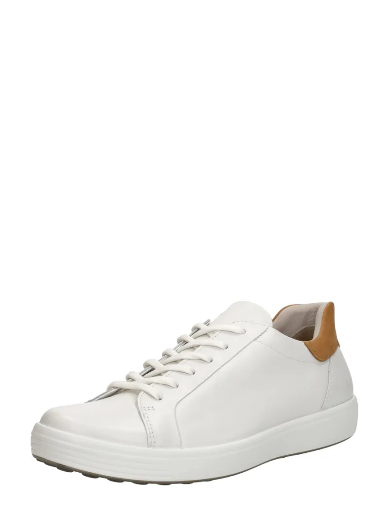 ECCO Soft 7 Slip Lace, lage veterschoenen voor heren in wit, foto 2 van 2