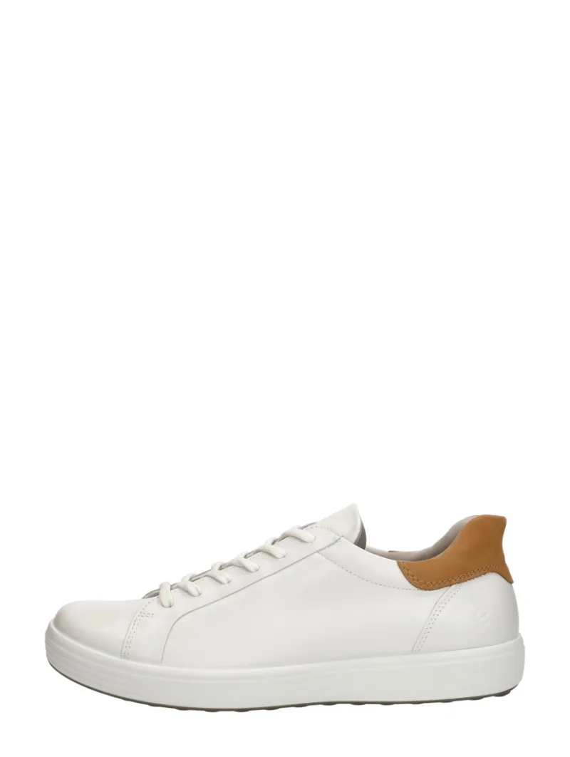 ECCO Soft 7 Slip Lace, lage veterschoenen voor heren in wit