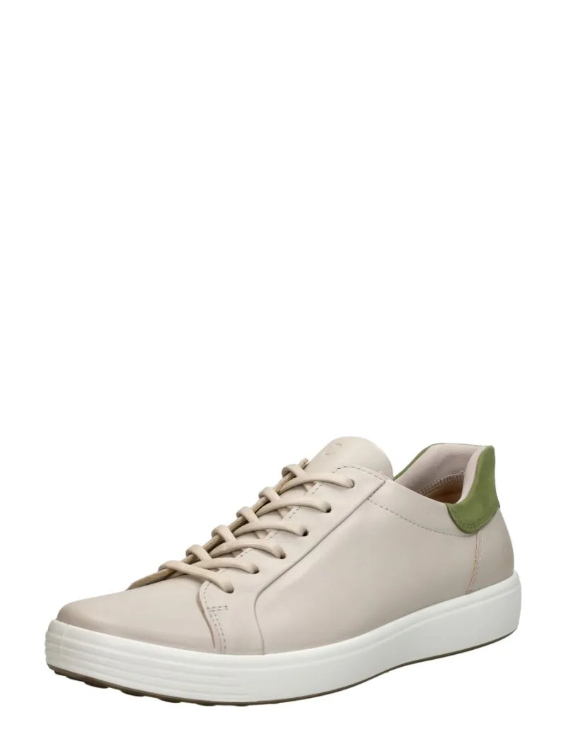 ECCO Soft 7 Slip Lace, lage veterschoenen voor heren in gebroken wit, foto 2 van 2