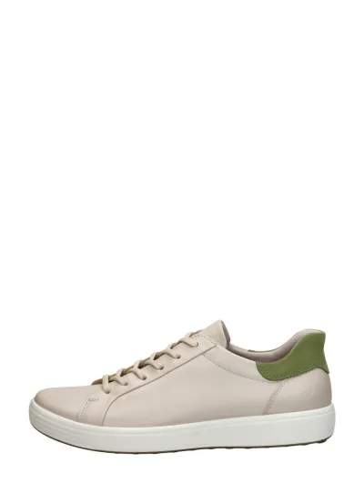 ECCO Soft 7 Slip Lace, lage veterschoenen voor heren in gebroken wit, foto 1 van 4