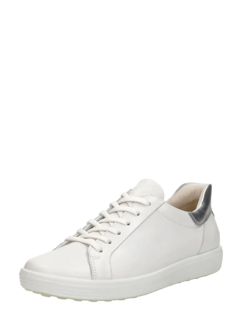 ECCO Soft 7 Easy Slip Lace, lage veterschoenen voor dames in wit, foto 2 van 2