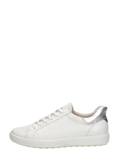 ECCO Soft 7 Easy Slip Lace, lage veterschoenen voor dames in wit, foto 1 van 4