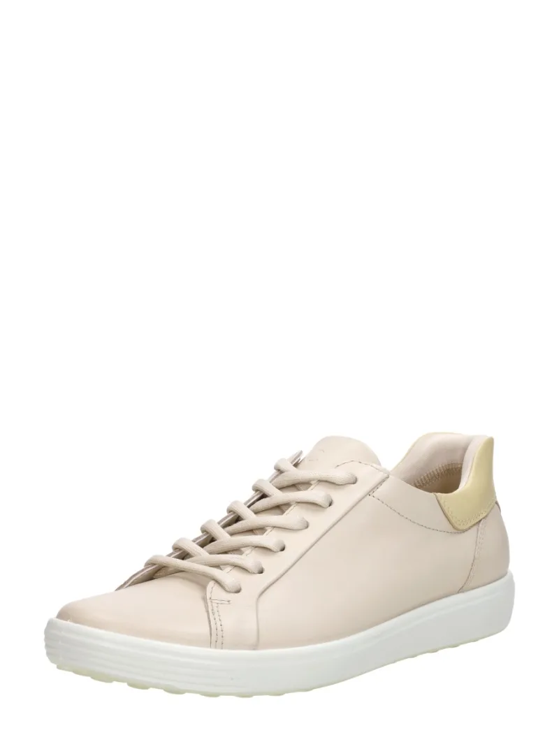 ECCO Soft 7 Easy Slip Lace, lage veterschoenen voor dames in beige, foto 2 van 2