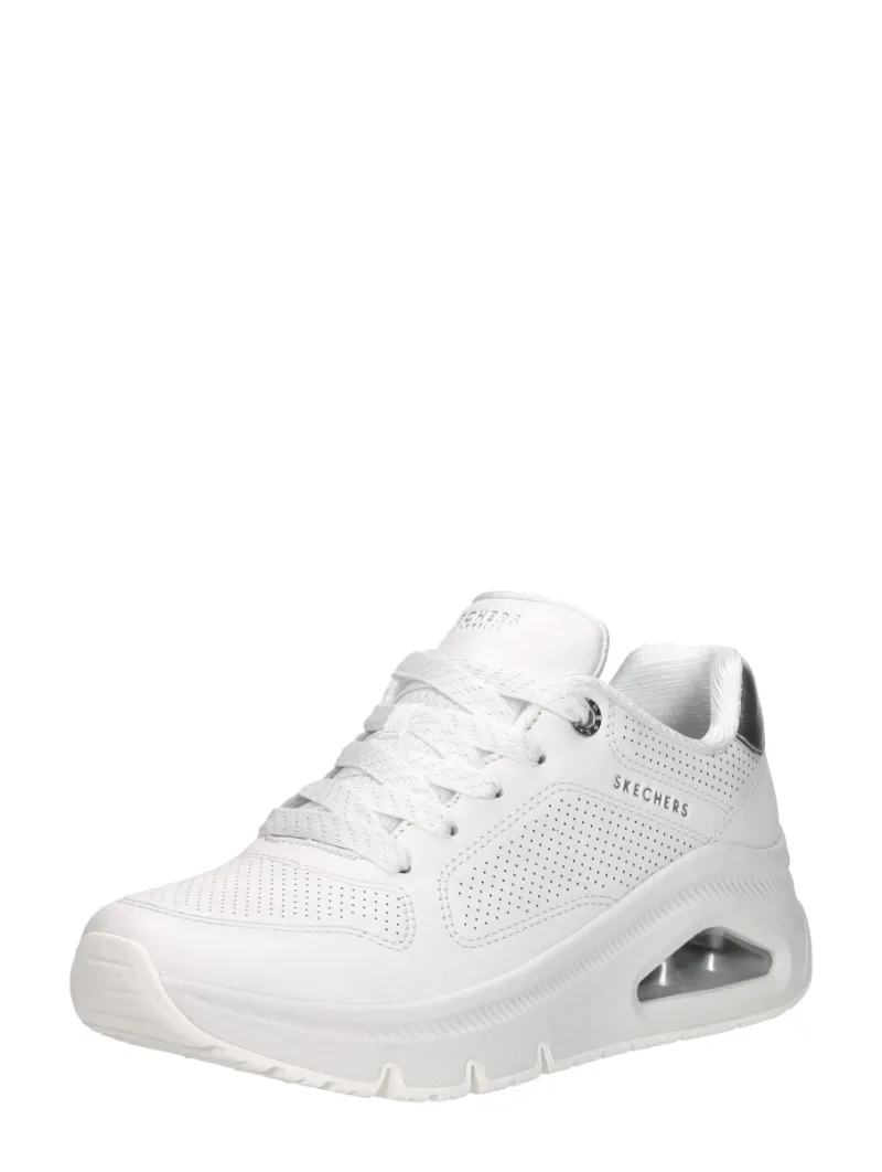 Skechers Uno Icon, lage veterschoenen voor dames in wit, foto 2 van 2