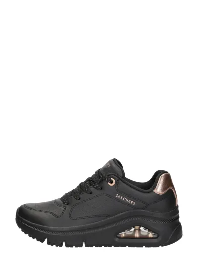 Skechers Uno Icon, lage veterschoenen voor dames in zwart, foto 1 van 4