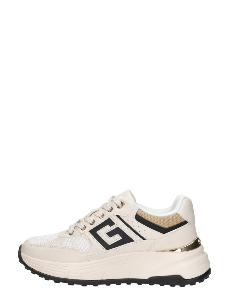 Guess Fonzi, lage sneakers voor dames in gebroken wit