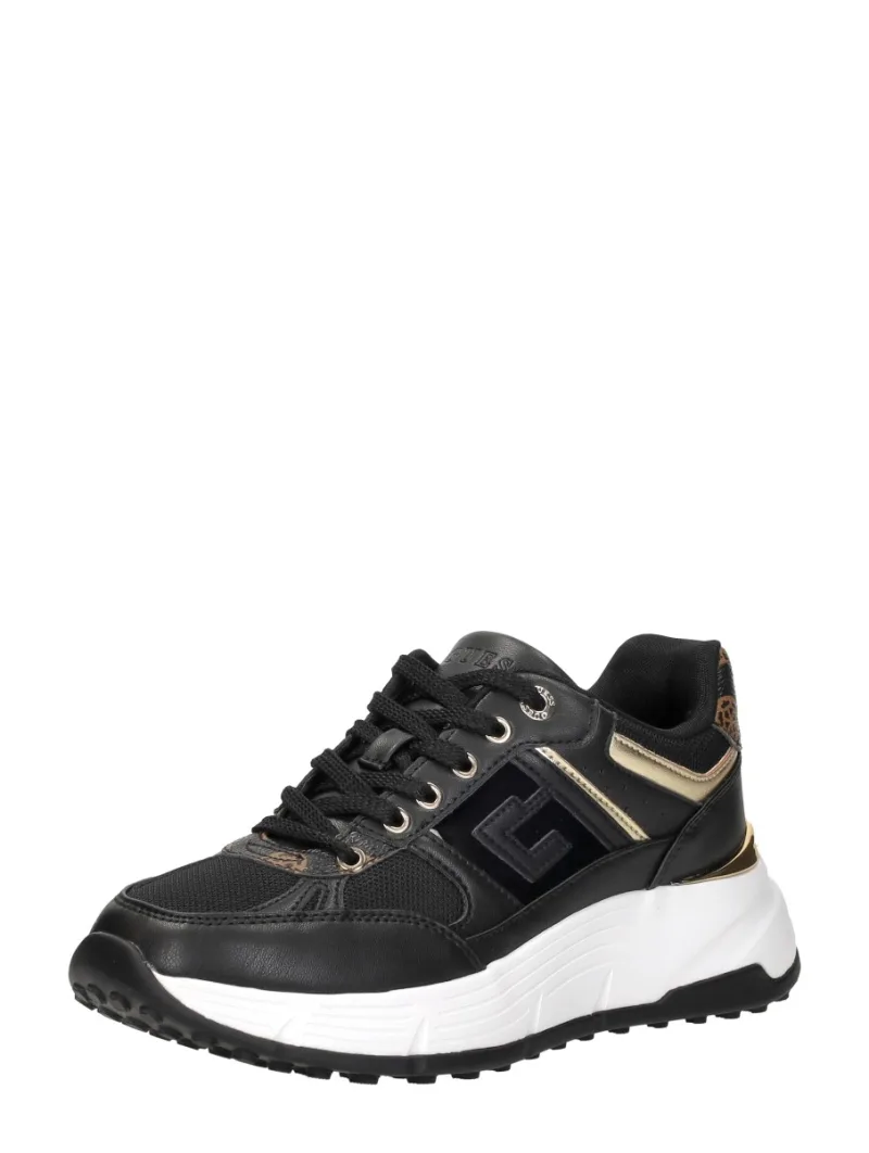 Guess Fonzi, lage sneakers voor dames in zwart, foto 2 van 2