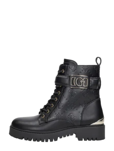 Guess Oranda, hoge veterschoenen voor dames in zwart, foto 1 van 4