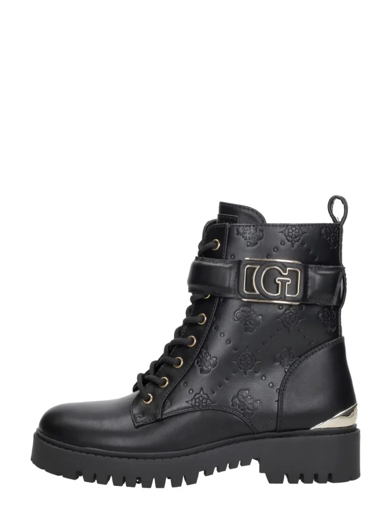 Guess Oranda, hoge veterschoenen voor dames in zwart
