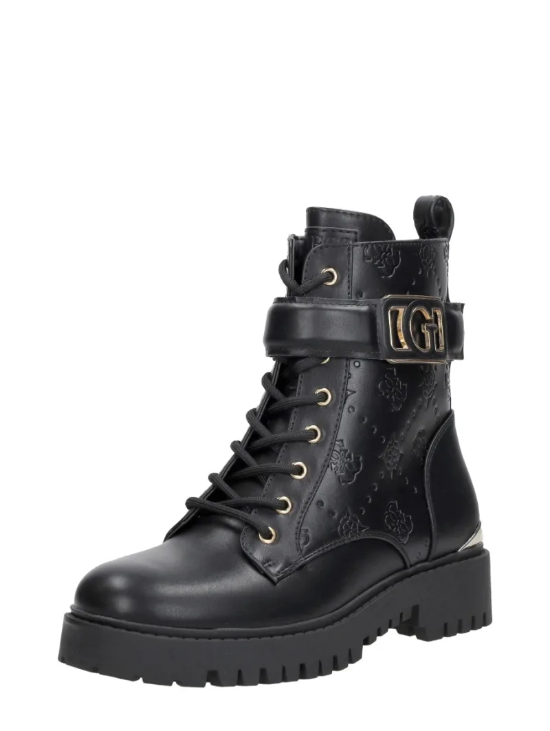 Guess Oranda, hoge veterschoenen voor dames in zwart, foto 2 van 2