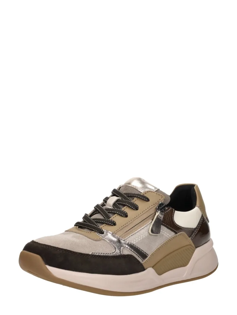 Gabor Rollingsoft, lage veterschoenen voor dames in taupe, foto 2 van 2
