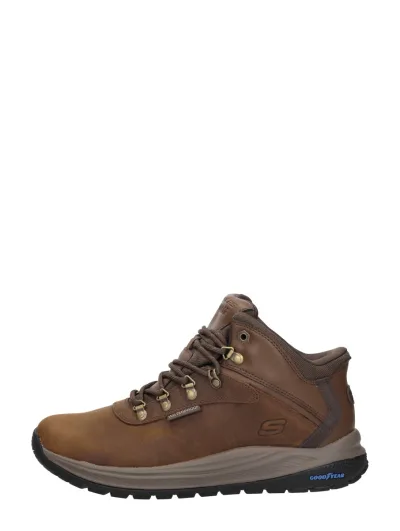 Skechers Slip-Ins Waterproof Relaxed Fit, hoge veterschoenen voor heren in cognac, foto 1 van 4