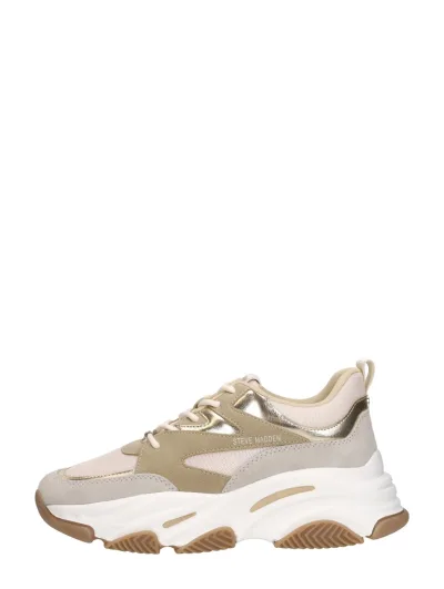Steve Madden Progressive, lage sneakers voor dames in beige, foto 1 van 4