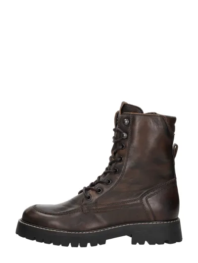 Sub55 Veterschoenen Hoog, hoge veterschoenen voor dames in donkerbruin, foto 1 van 4