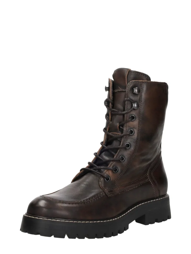 Sub55 Veterschoenen Hoog, hoge veterschoenen voor dames in donkerbruin, foto 2 van 2