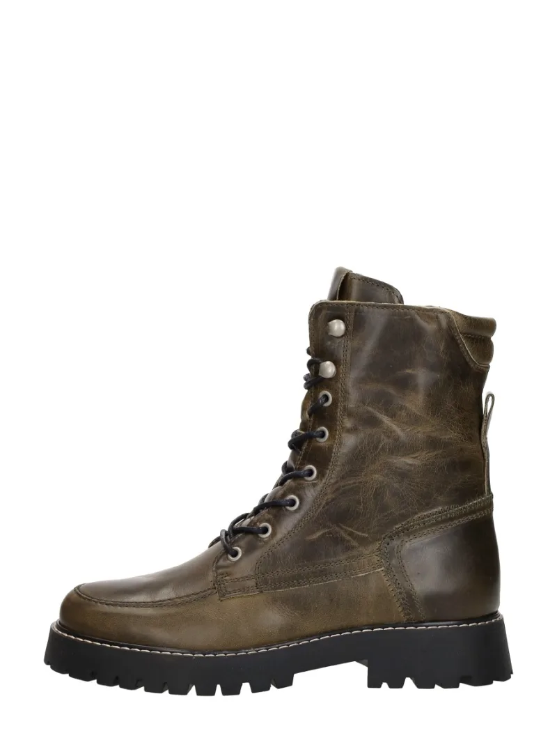 Sub55 Veterschoenen Hoog, hoge veterschoenen voor dames in groen