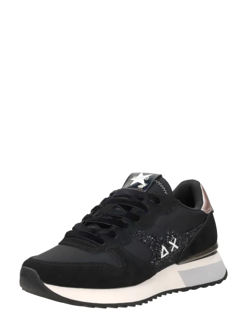 Sun68 Stargirl Glitter logo, lage sneakers voor dames in zwart, foto 2 van 2