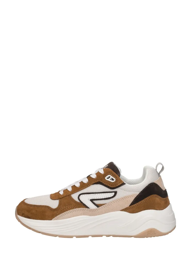 Hub Glide, lage sneakers voor dames in cognac