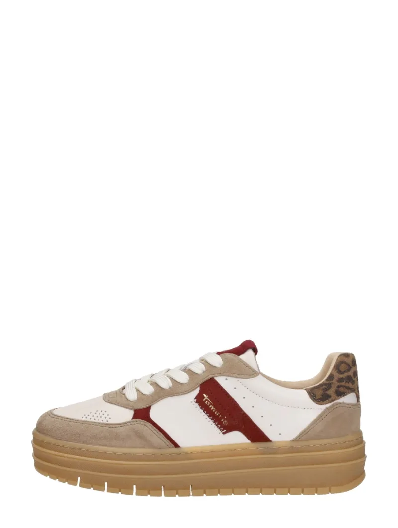 Tamaris Sneakers Laag, lage veterschoenen voor dames in beige