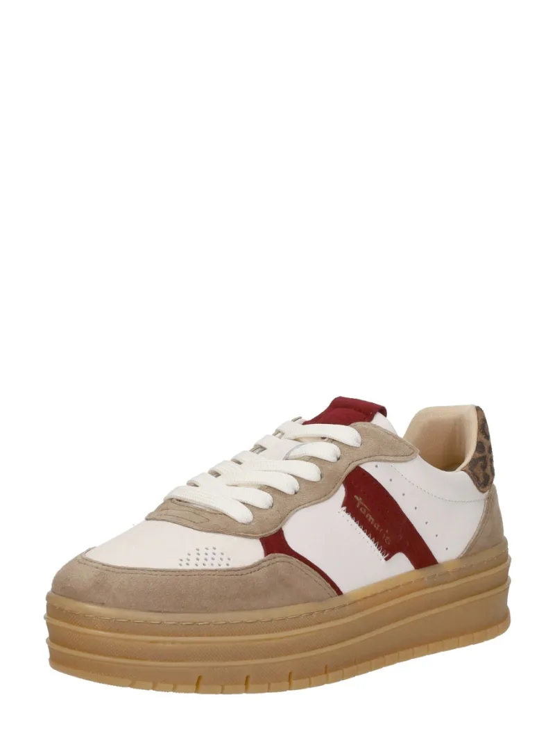 Tamaris Sneakers Laag, lage veterschoenen voor dames in beige, foto 2 van 2