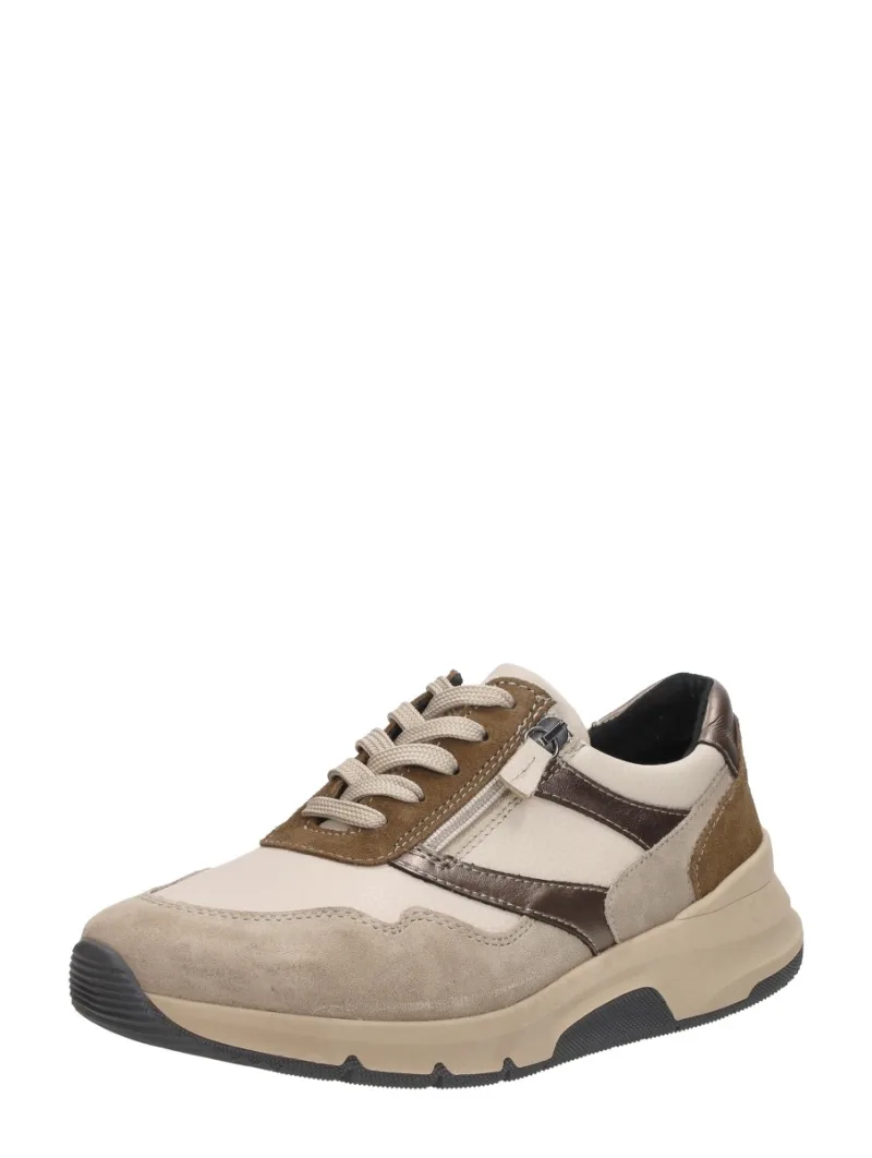 Sub55 Comfort Collection Jasmin 07, lage veterschoenen voor dames in beige, foto 2 van 2