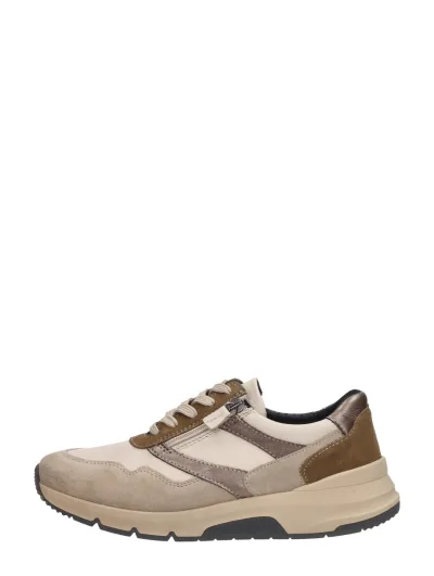 Sub55 Comfort Collection Jasmin 07, lage veterschoenen voor dames in beige, foto 1 van 4