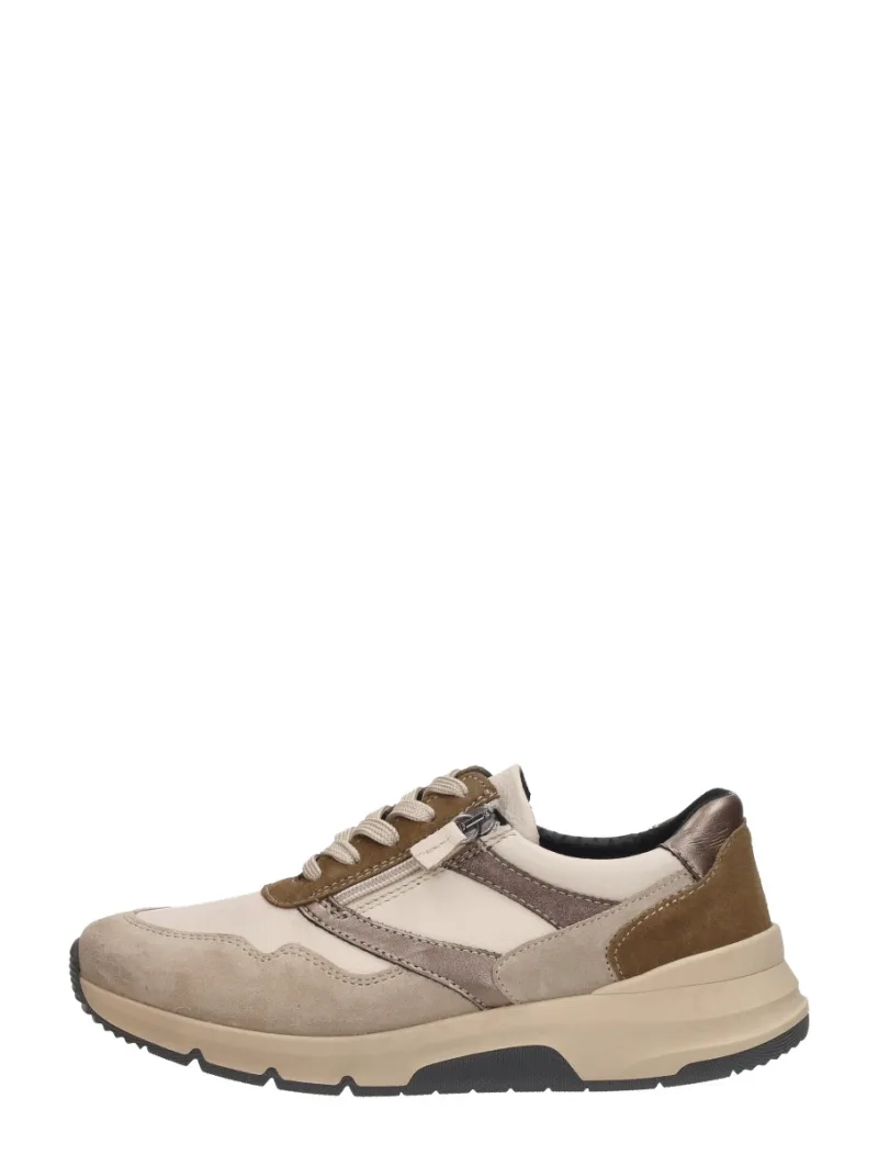 Sub55 Comfort Collection Jasmin 07, lage veterschoenen voor dames in beige