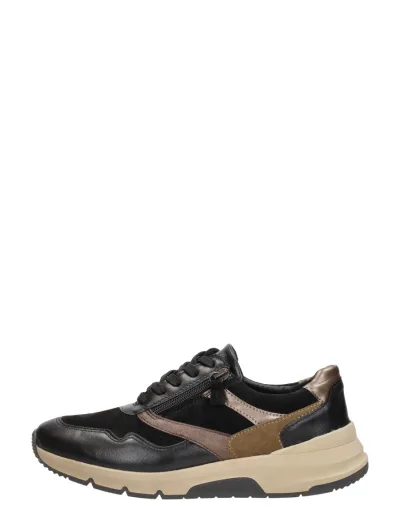 Sub55 Comfort Collection Jasmin 07, lage veterschoenen voor dames in zwart, foto 1 van 4