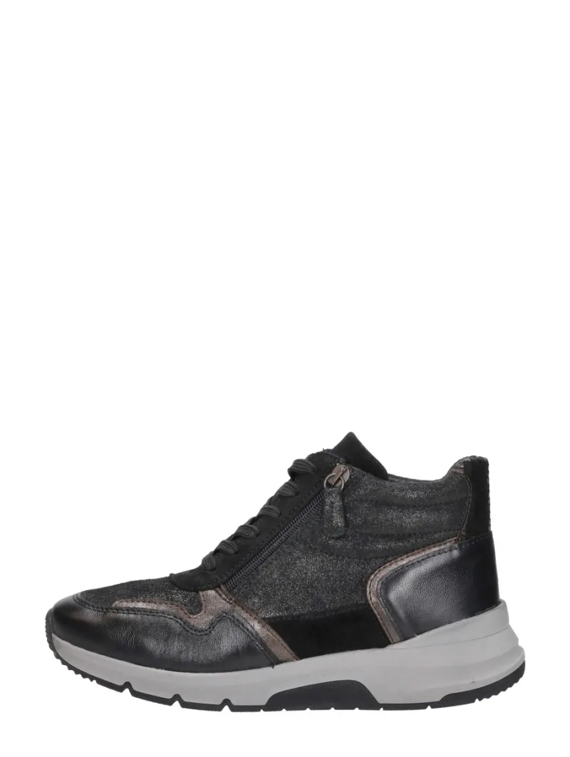 Sub55 Comfort Collection Jasmin 21, hoge veterschoenen voor dames in zwart