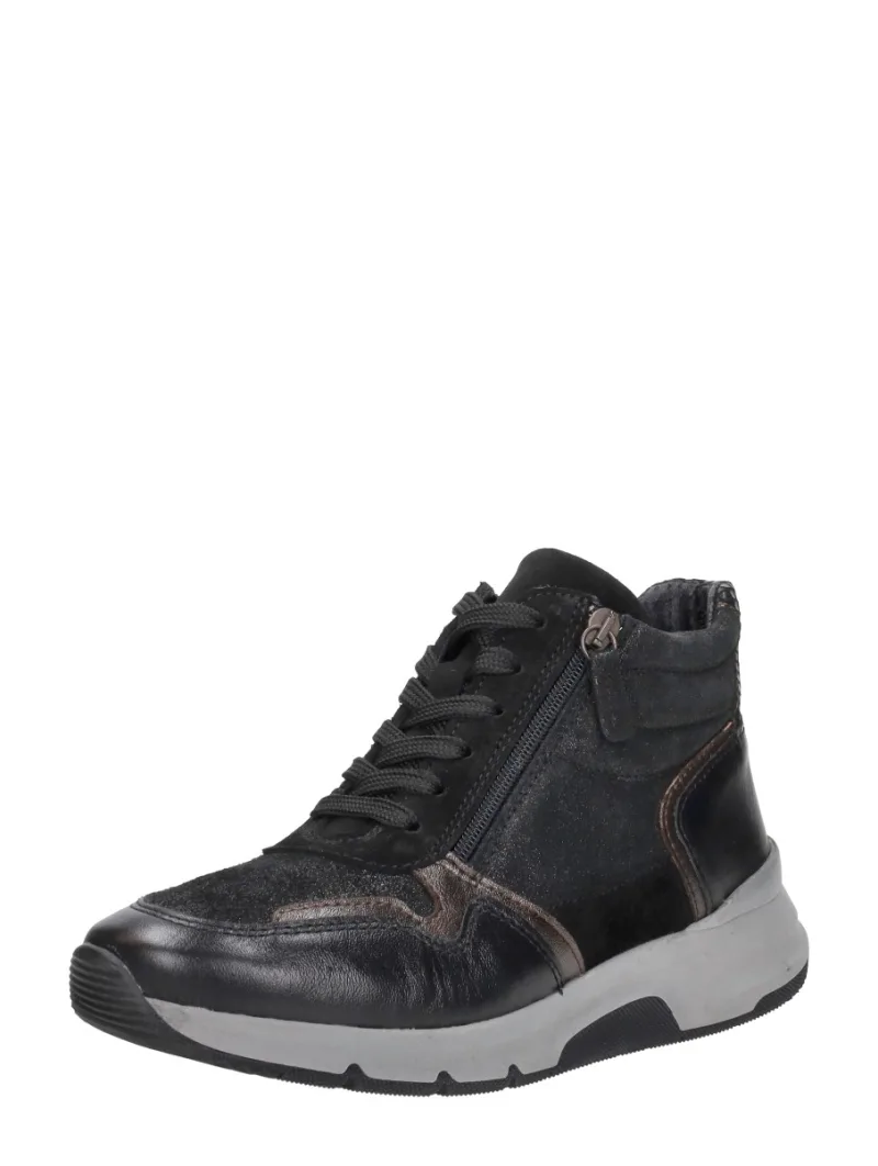 Sub55 Comfort Collection Jasmin 21, hoge veterschoenen voor dames in zwart, foto 2 van 2