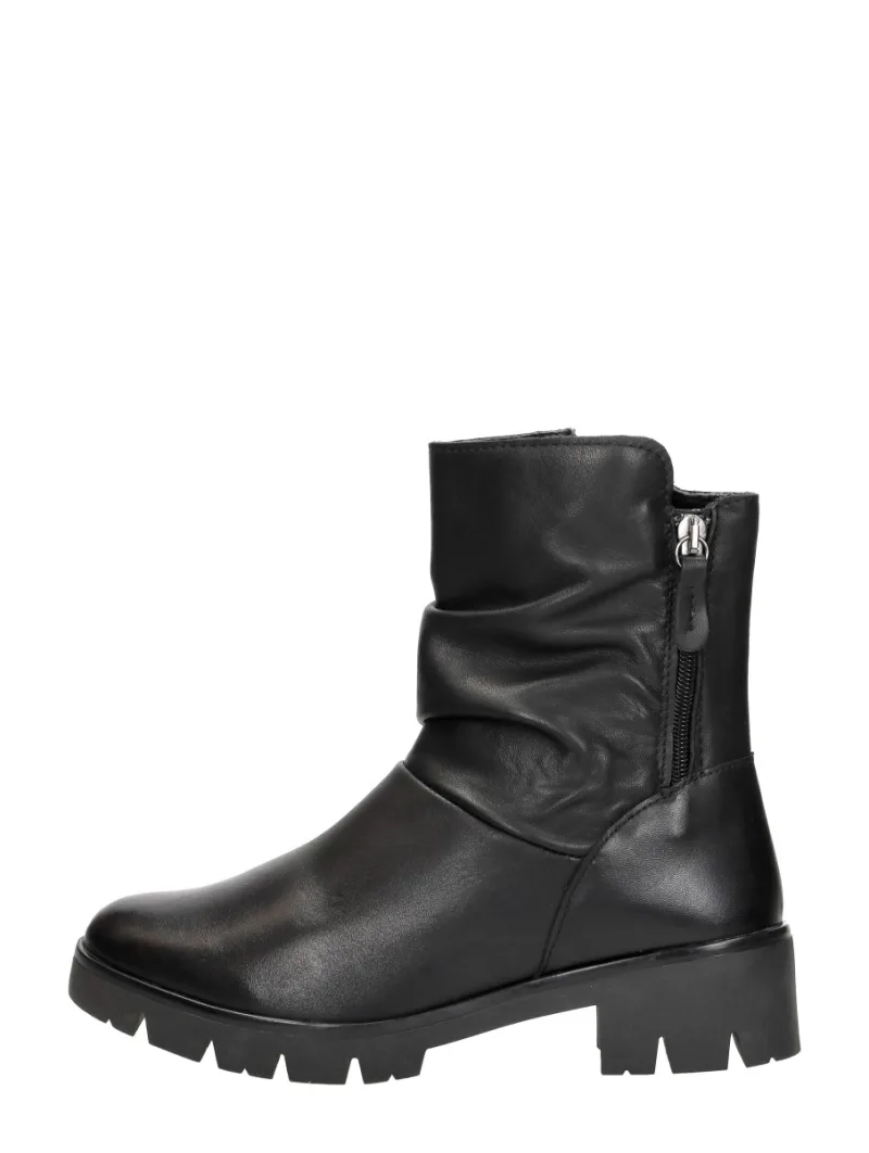 Sub55 Comfort Collection Molly 04, enkellaarsjes plat voor dames in zwart