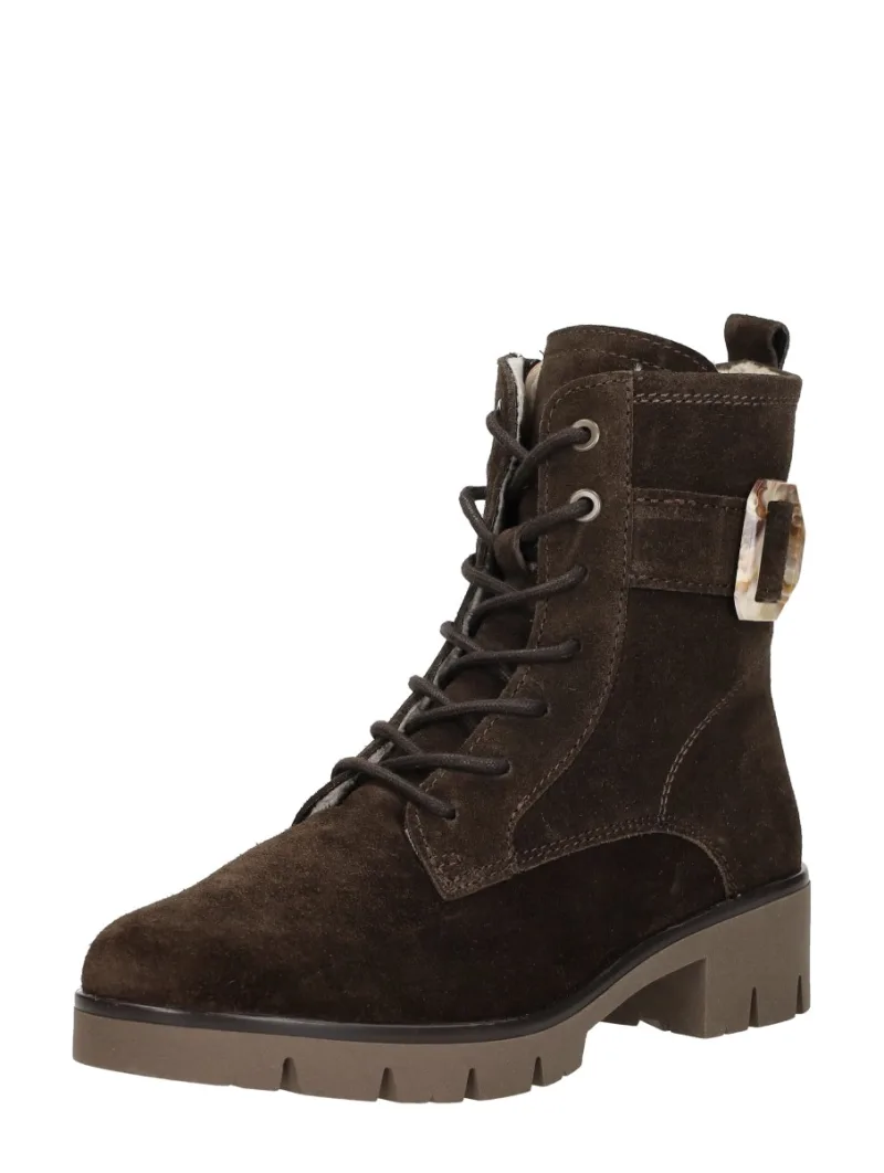 Sub55 Comfort Collection Molly 06, hoge veterschoenen voor dames in donkerbruin, foto 2 van 2