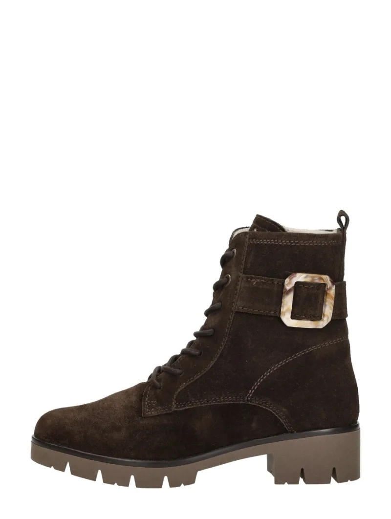 Sub55 Comfort Collection Molly 06, hoge veterschoenen voor dames in donkerbruin, foto 1 van 4