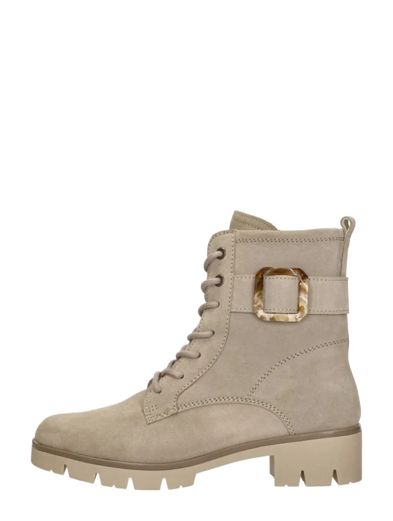 Sub55 Comfort Collection Molly 06, hoge veterschoenen voor dames in beige