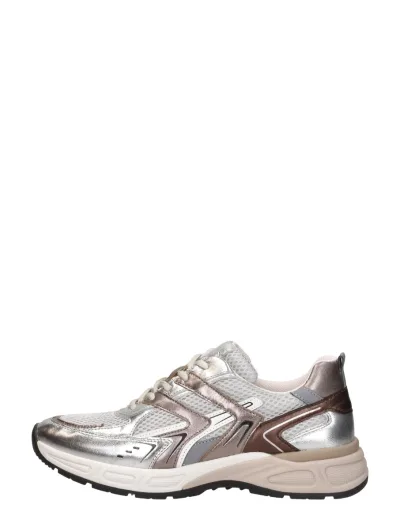 Gabor Sneakers Laag zilver, lage veterschoenen voor dames in zilverkleur, foto 1 van 4