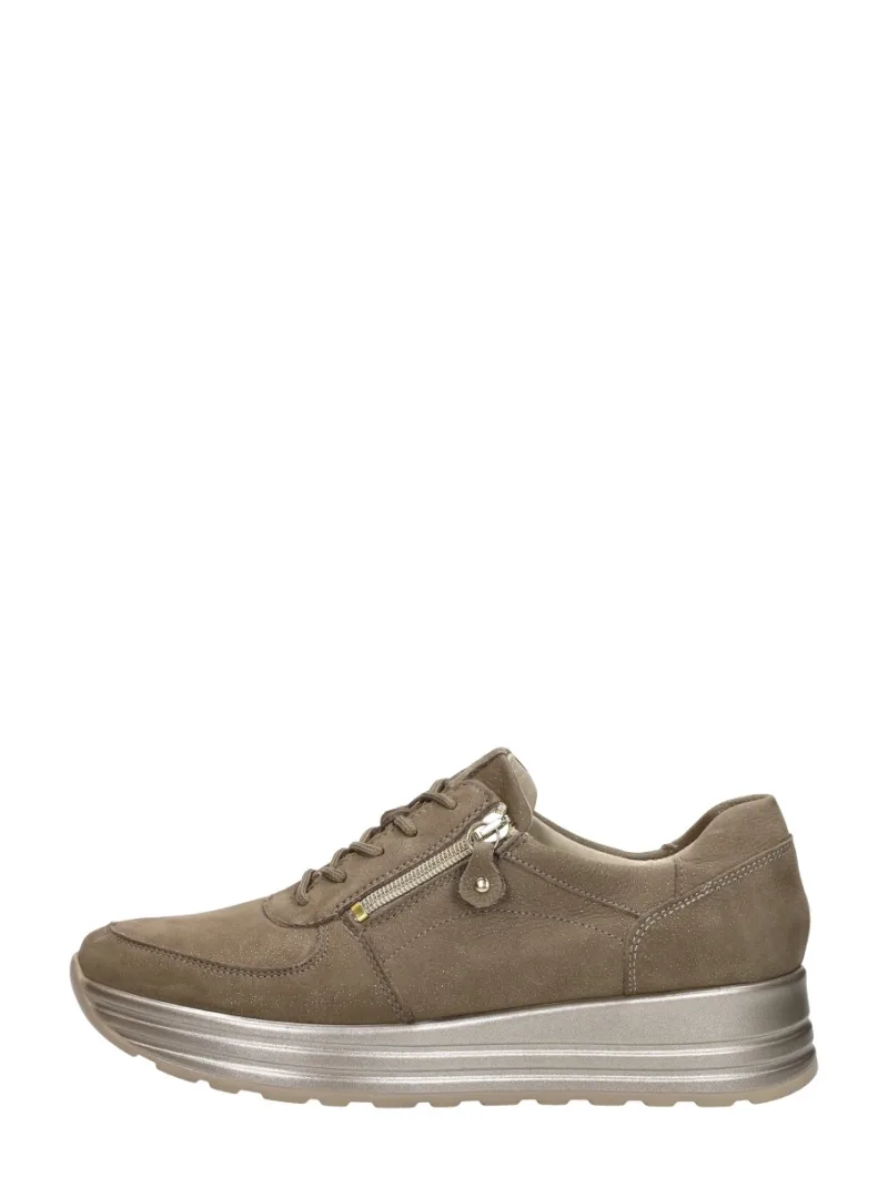 Waldläufer H-Lana, lage veterschoenen voor dames in taupe