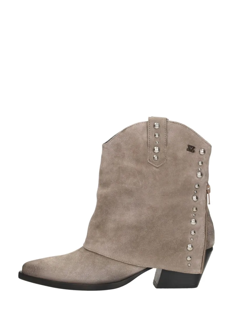 Lazamani Yara, enkellaarsjes hak voor dames in taupe