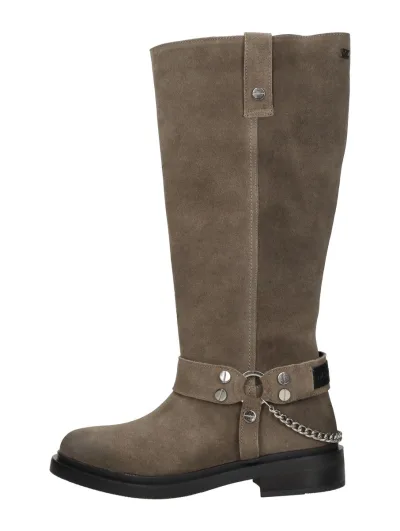 Lazamani Leslie, lange laarzen voor dames in taupe, foto 1 van 4
