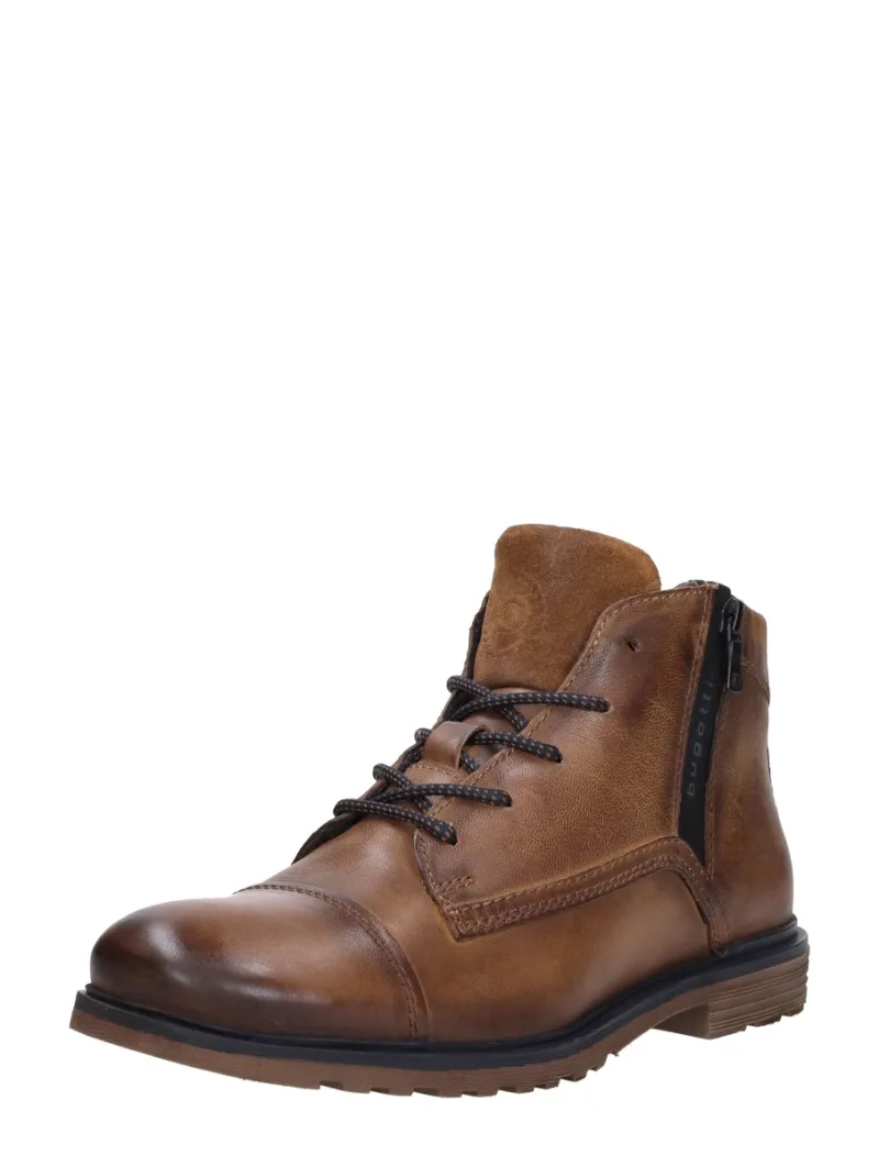 Bugatti Vittore, hoge veterschoenen voor heren in cognac, foto 2 van 2