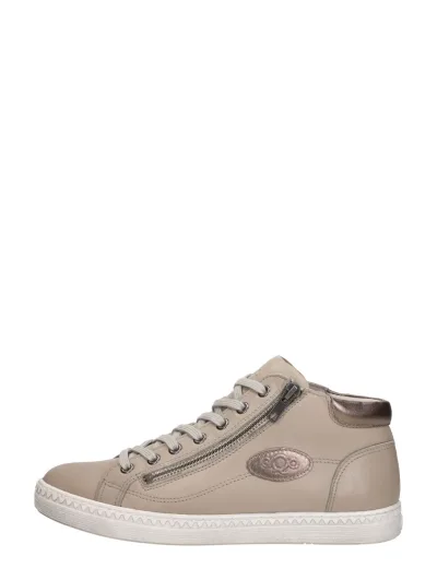 Aqa Veterschoenen Hoog, hoge veterschoenen voor dames in taupe, foto 1 van 4
