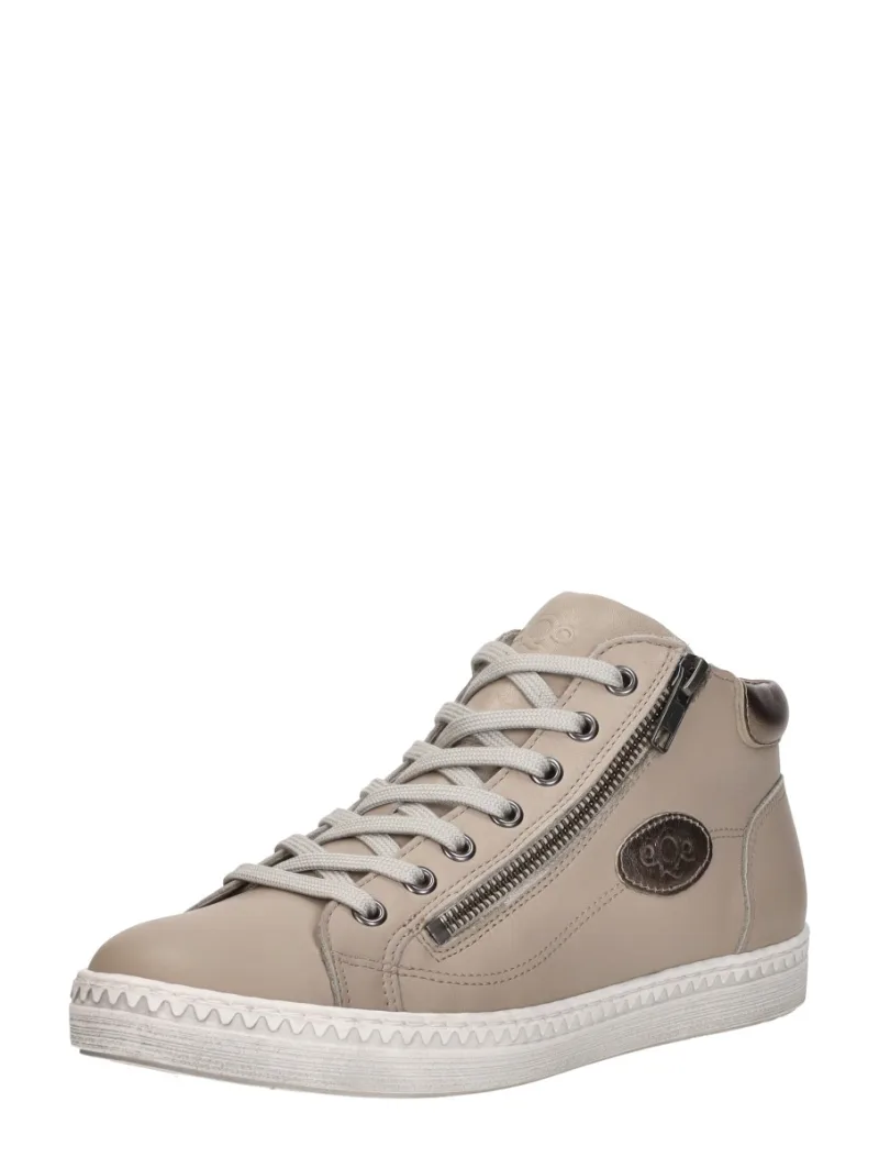 Aqa Veterschoenen Hoog, hoge veterschoenen voor dames in taupe, foto 2 van 2