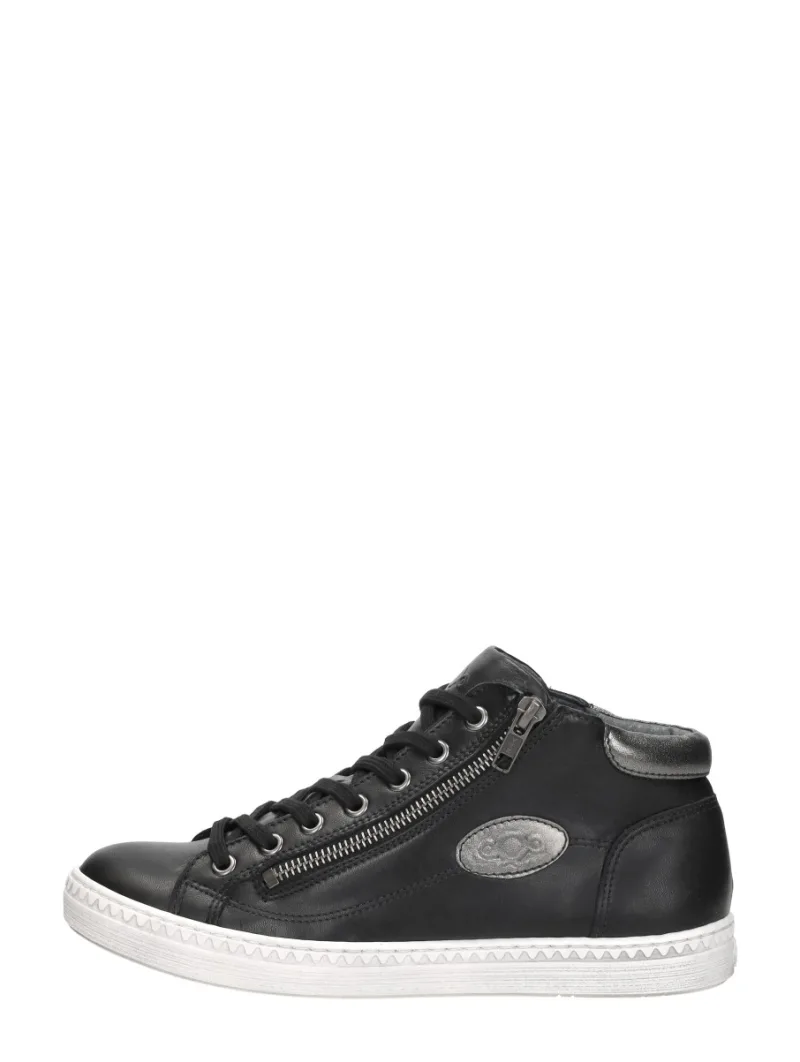 Aqa Veterschoenen Hoog, hoge veterschoenen voor dames in zwart